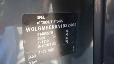 Scrapping Vehicle opel insignia berlina 2.0 cdti cat of the year 2009 powered a20dth