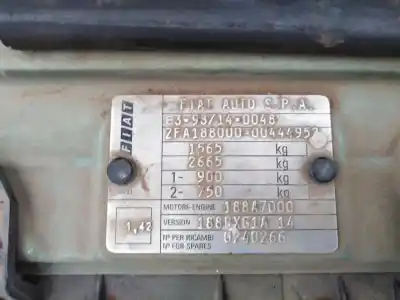 Verschrottungsfahrzeug fiat punto berlina des jahres 2002 angetrieben 188a2000