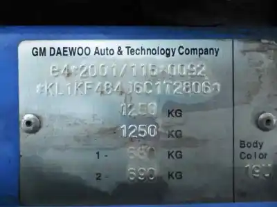 Scrapping Vehicle chevrolet matiz s of the year 2006 powered a08s3-g