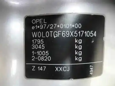 Veículo de Sucata opel astra g berlina elegance do ano 1999 alimentado x 20 dtl