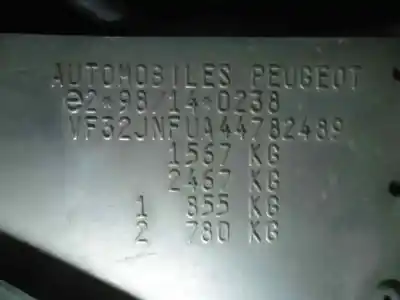 Veículo de Sucata peugeot 206 berlina xs do ano 2005 alimentado nfu (tu5jp4)