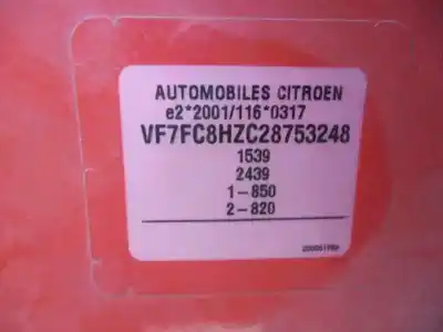 Veículo de Sucata citroen c3 pluriel (hb_) 1.4 hdi do ano 2006 alimentado 8hz
