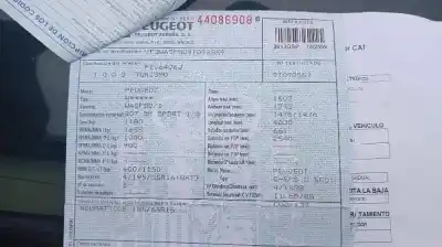 Scrapping Vehicle peugeot 207 1.6 16v cat of the year 2007 powered 