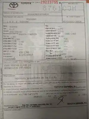 Scrapping Vehicle toyota corolla (e12) 2.0 d-4d linea luna berlina of the year 0 powered 