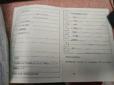 Sloopvoertuig fiat i doblò (119) 1.9 8v multijet active com. (77kw) 105 cv / 77 kw van het jaar 0 aangedreven 