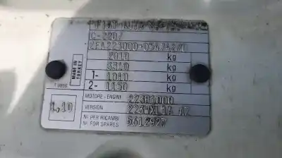 Sloopvoertuig fiat i doblò (119) 1.9 8v multijet active com. (77kw) 105 cv / 77 kw van het jaar 0 aangedreven 