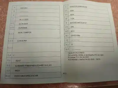 Veículo de Sucata seat ibiza (kj1) * do ano 0 alimentado 
