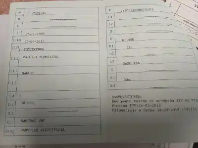 Scrapping Vehicle suzuki samurai (sj) sj 970 of the year 0 powered 