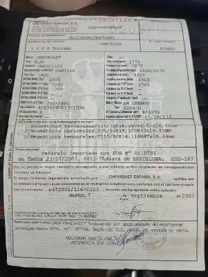 Утилизация автомобиля chevrolet captiva 2.0 vcdi lt года 0 питание z20s