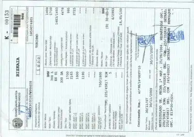 Veículo de Sucata bmw serie 3 touring (e46) 3.0 turbodiesel do ano 2007 alimentado 306d2