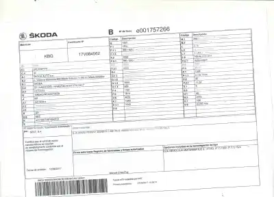 Утилизация автомобиля SKODA OCTAVIA LIM. (5E3) 1.6 TDI DPF года 2017 питание DDY