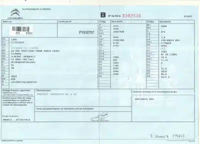 Scrapping Vehicle citroen c4 lim. feel edition of the year 2015 powered bh02