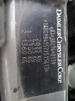 Véhicule à la ferraille CHRYSLER VOYAGER (RG) Motor 2.8 Ltr. - 110 kW CRD CAT de l'année 2007 alimenté VM47C