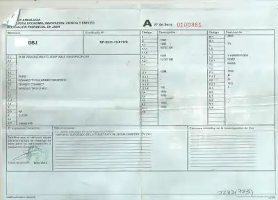 Veículo de Sucata ford tourneo connect (tc7) kombi b. corta (2006->) do ano 2008 alimentado rwpa