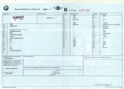 Утилизация автомобиля bmw 1 (f21) 114 i года 2014 питание 