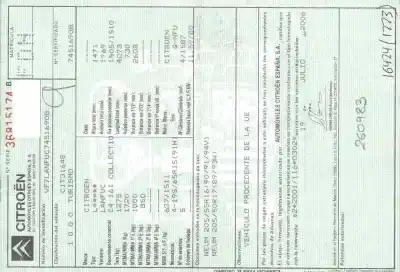 Утилизация автомобиля CITROEN C4 COUPÉ (LA_) 1.6 16V года 2006 питание NFU