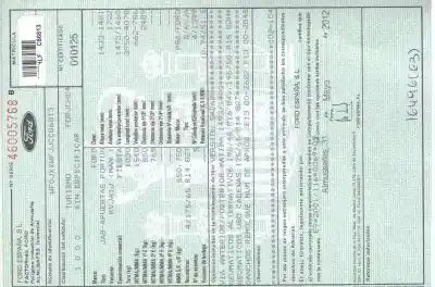 Veicolo di demolizione FORD FIESTA (CB1) Titanium dell'anno 2012 alimentato F6JD