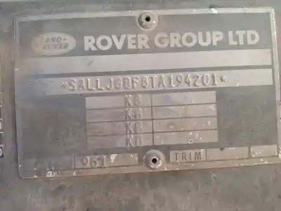 Утилизация автомобиля LAND ROVER DISCOVERY (SALLJG/LJ) TDi года 1996 питание 21L