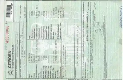 Veículo de Sucata citroen c3 business do ano 2011 alimentado 8hz