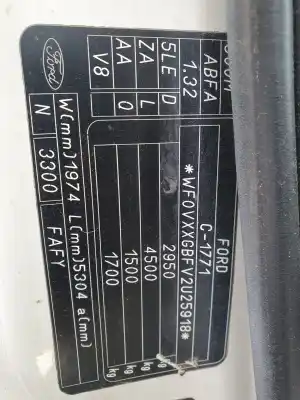 Veículo de Sucata ford transit caja cerrada, media (fy) (2000 =>) 2.0 td cat do ano 2002 alimentado 