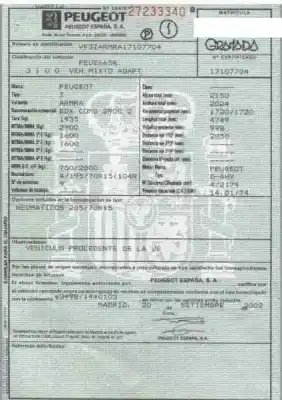 Утилизация автомобиля peugeot boxer combi (rs2850) (270/310) (->´02) 2.2 hdi cat 101 cv / 74 kw года 2002 питание 4hy