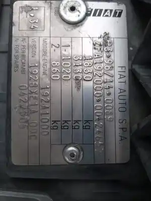 Veículo de Sucata fiat stilo (192) 1.9 jtd cat do ano 2004 alimentado 192a1000