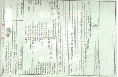 Scrapping Vehicle audi a4 berlina (b5) 1.9 tdi of the year 1997 powered afn