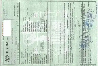 Veículo de Sucata toyota corolla (e12) 1.6 16v do ano 2005 alimentado 3zz-fe