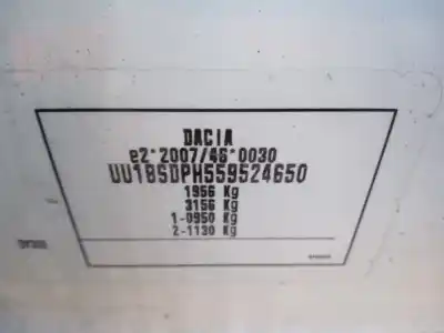 Здавання транспортного засобу DACIA DOKKER Essential року 2018 потужний K9K626