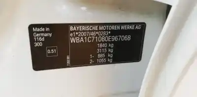 Veículo de Sucata bmw 1 (f20) 116 d do ano 2012 alimentado n47d20c