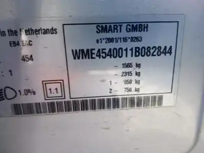 Veicolo di demolizione smart forfour (454) 1.5 cdi (454.001) dell'anno 2005 alimentato om639939