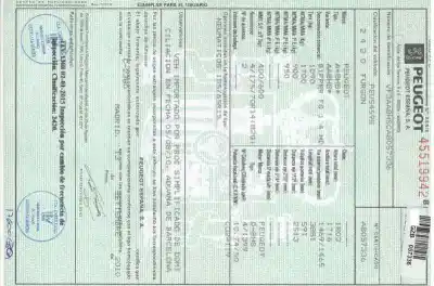 Scrapping Vehicle PEUGEOT BIPPER Básico of the year 2010 powered 8HS