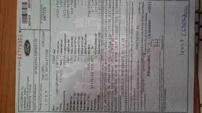 Veicolo di demolizione FORD FIESTA (CB1) Trend dell'anno 2011 alimentato TZJA