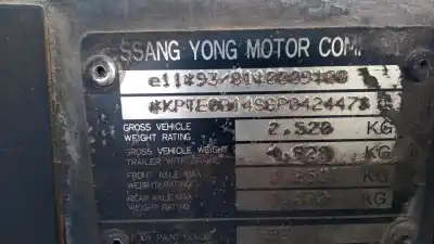 Утилизация автомобиля ssangyong musso 2.9 d года 1996 питание om602