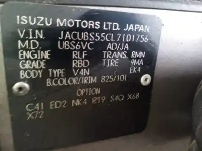 Scrapping Vehicle isuzu trooper ubs 55 of the year 1998 powered 4jb1