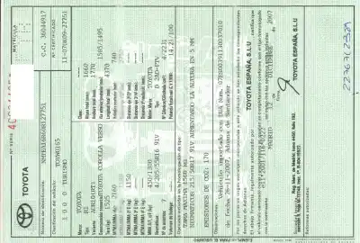 Veículo de Sucata toyota corolla verso (r1) 2.2 d-4d sol do ano 2007 alimentado 2adftv