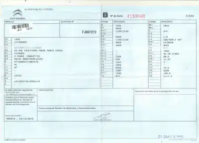 Scrapping Vehicle citroen c4 grand picasso feel of the year 2015 powered bh01