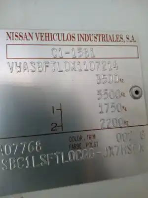 Sloopvoertuig nissan cabstar e 3.0 diesel van het jaar 1999 aangedreven bd30d