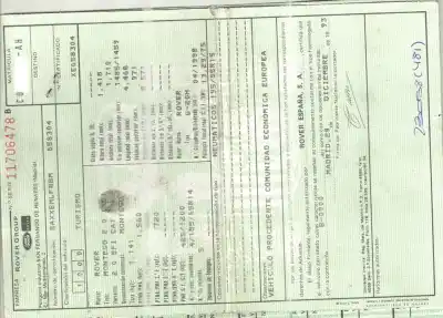 Scrapping Vehicle austin montego 2.0g-20h of the year 1994 powered 20h sc