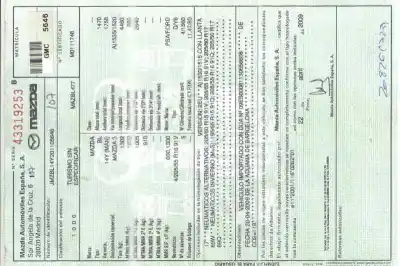 Veículo de Sucata mazda 3 lim. (bl) pulse do ano 2009 alimentado y6
