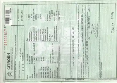 Sloopvoertuig citroen c1 (pm_, pn_) 1.4 hdi van het jaar 2011 aangedreven 8ht
