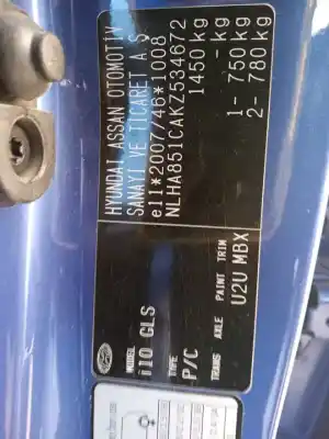 Sloopvoertuig hyundai i10 ii (ba, ia) 1.2 van het jaar 2019 aangedreven g4la