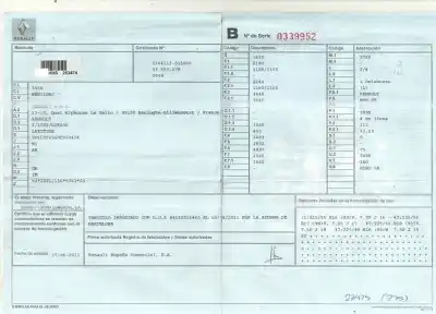 Scrapping Vehicle renault latitude privilege 150 cv / 110 kw of the year 2011 powered m9r824
