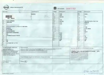 Veículo de Sucata nissan micra iv (k13k) 1.2 do ano 2012 alimentado hr12de