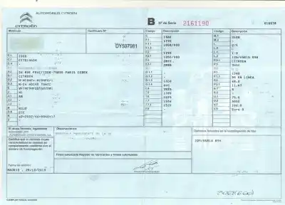 Scrapping Vehicle CITROEN C4 LIM. Exclusive of the year 2013 powered 9H06