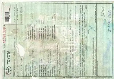 Veículo de Sucata toyota auris luna do ano 2008 alimentado 1zr