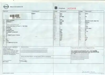 Veículo de Sucata nissan juke (f15) 1.6 do ano 2013 alimentado hr16de