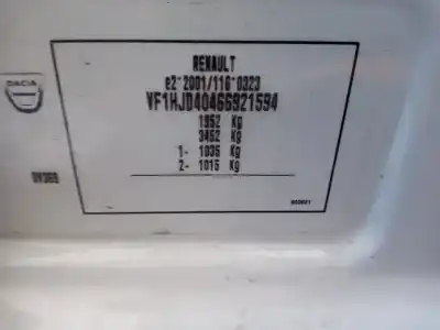 Veicolo di demolizione dacia duster ii comfort dell'anno 2021 alimentato k9k 878