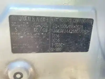 Scrapping Vehicle kia cerato 2.0 lx crdi familiar of the year 2005 powered d4ea