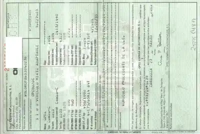 Veicolo di demolizione opel combo familiar dell'anno 2003 alimentato y17dt